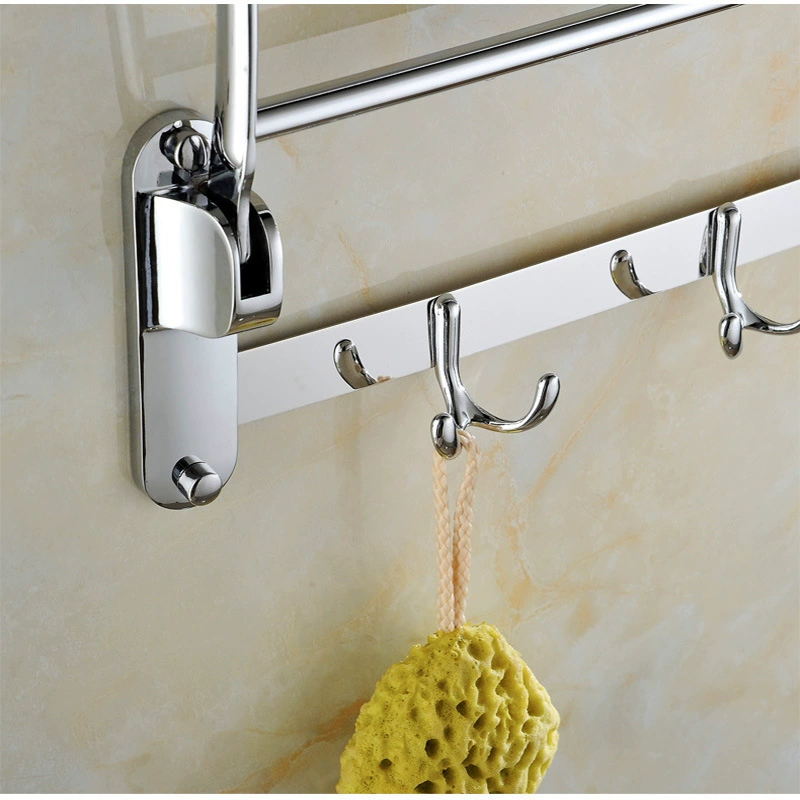Э Electroplated stainless steel towel rack bathroom bathroom towel rack wholesale folding towel hanging rack storage rack project