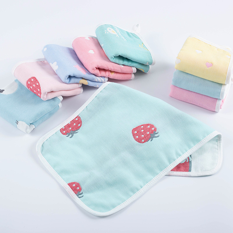 25*50 cotton gauze children's towel thickened six layers baby baby wash cartoon absorbent gift towel