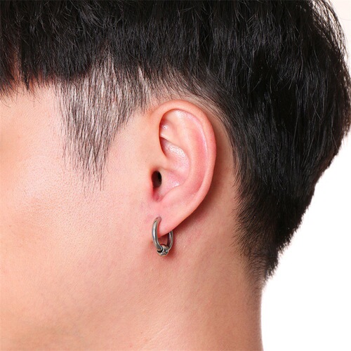 Stall Supply Small Goods Rustless Steel Beads Earrings Black Silver Gold Simple Men's Earrings EH-255