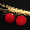 Autumn and winter big horse hair bag ball balls Korean horse hair ball earrings DIY handmade cloth ball jewelry accessories