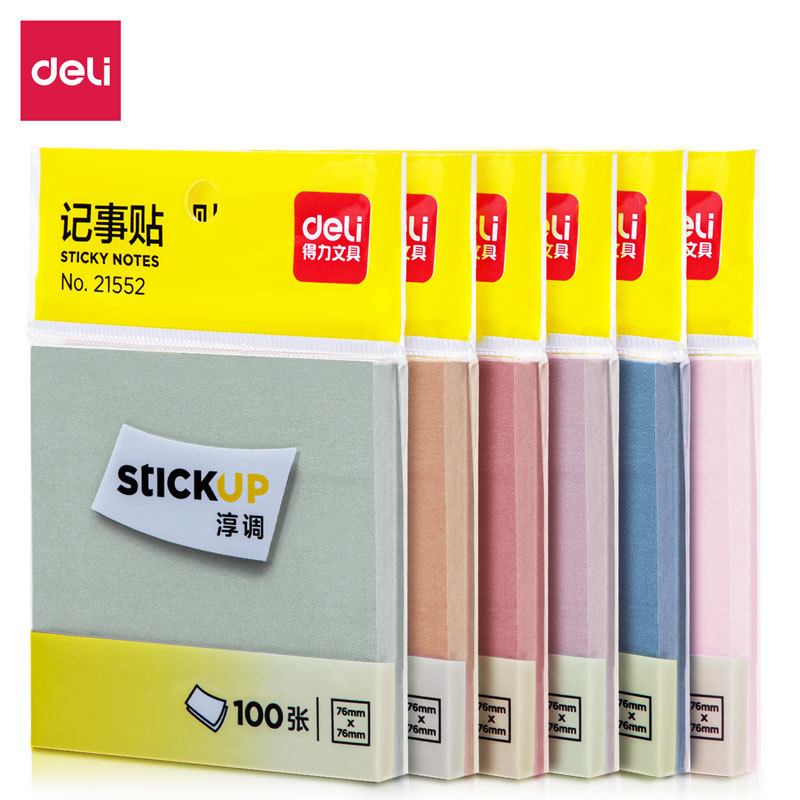 Deli 21552 21553 Bloc de notas nota adhesiva cuaderno creativo tearable papel de nota adhesiva para estudiantes