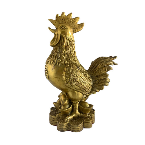 Source manufacturer Bronze Fu Chicken, Bronze Rooster, Yuan Bao Chicken, Zodiac Rooster, Bronze Crafts Wholesale