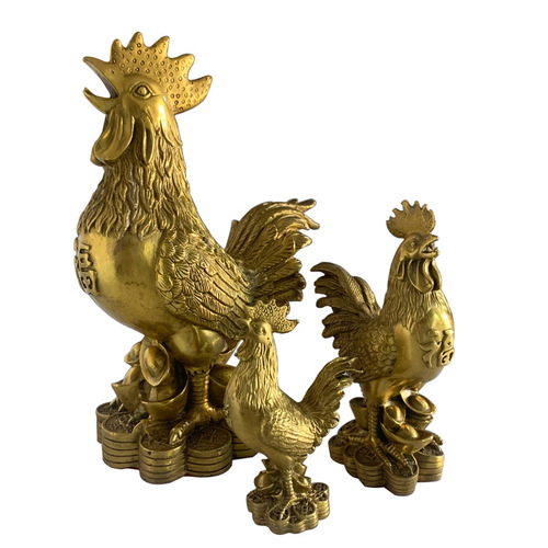Source manufacturer Bronze Fu Chicken, Bronze Rooster, Yuan Bao Chicken, Zodiac Rooster, Bronze Crafts Wholesale