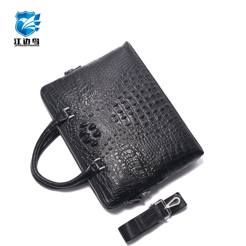 Handheld leather laptop, crocodile print, genuine leather, 14inch, business version