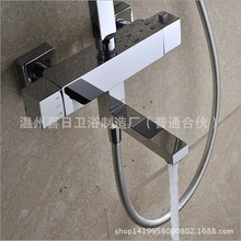 厂家批发 喜日黄铜淋浴恒温水龙头 方形智能温控免烫伤淋浴龙头
