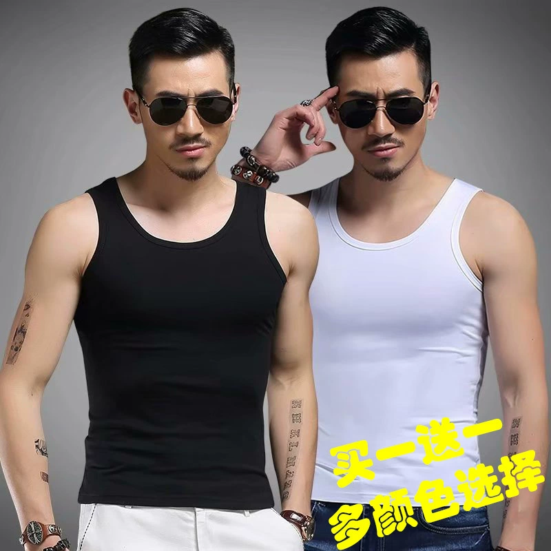Мужской верхний жилет, Летний Тонкий облегающий однотонный топ без рукавов в Корейском стиле, Студенческая внутренняя футболка, мужская одежда