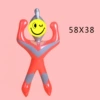 D raised hands red