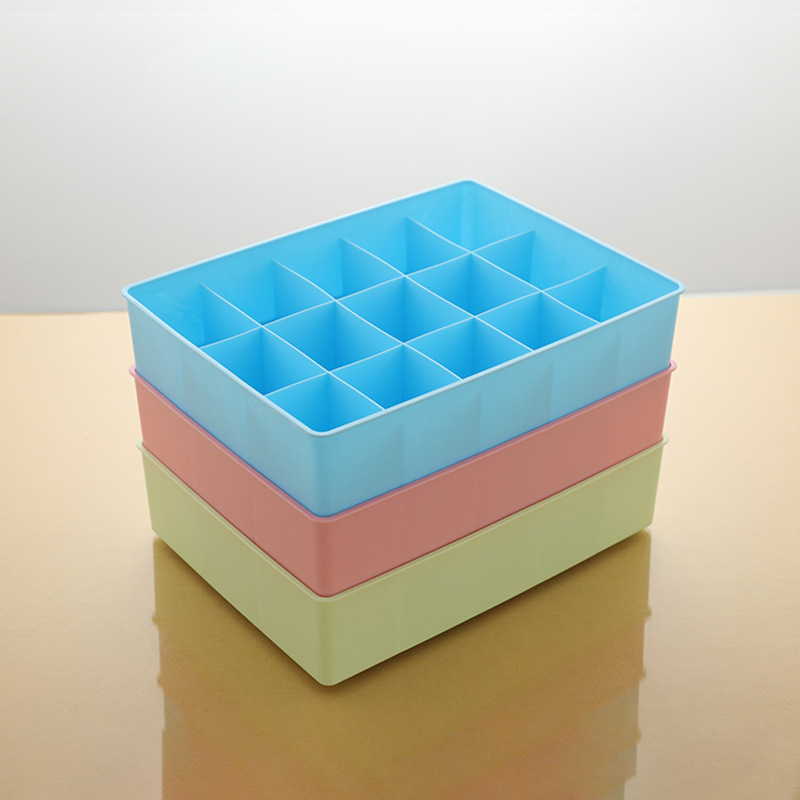 Socks 15-grid No Lid Fixed Plastic Storage Box Sorting and Sorting Drawer-type Neat Desktop Stackable underwear box