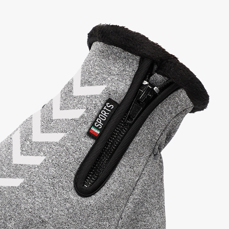Otoño e Invierno guantes de montar a prueba de viento al aire libre de los hombres a prueba de viento térmica pantalla táctil cremallera forro polar noche reflectante dedo completo