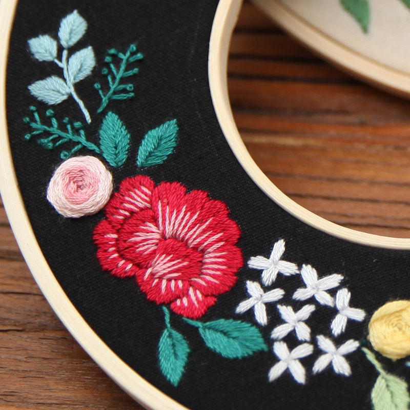 Bordado hecho a mano material de bricolaje paquete principiante Lu bordado estilo europeo tela de guirnalda bordado tridimensional hecho a mano creativo colgante pintura