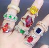 Crystal, ring, universal jewelry, European style, light luxury style, micro incrustation, with gem