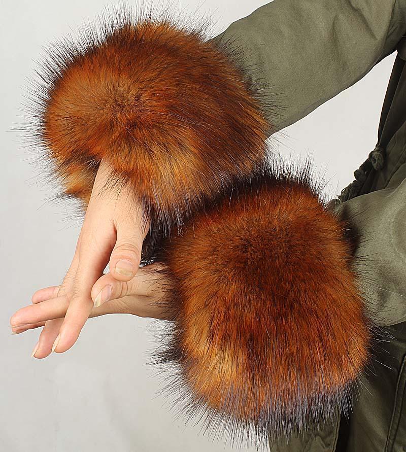 Pulsera de piel de zorro de piel sintética de piel de mapache pulsera de piel de conejo de piel sintética