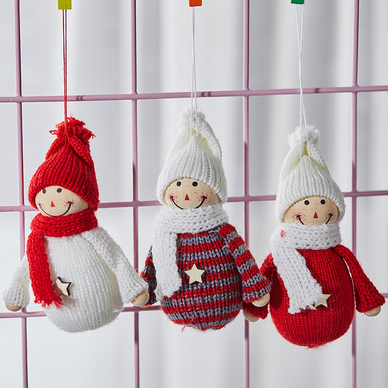 Fieltro colgante niña pequeña ángel viejo muñeca de peluche accesorios árbol de Navidad muñeca de nieve decoración colgante de Navidad
