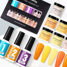 厂家直销美甲浸润粉套装免烤灯法式沾润粉指甲闪粉Dipping powder