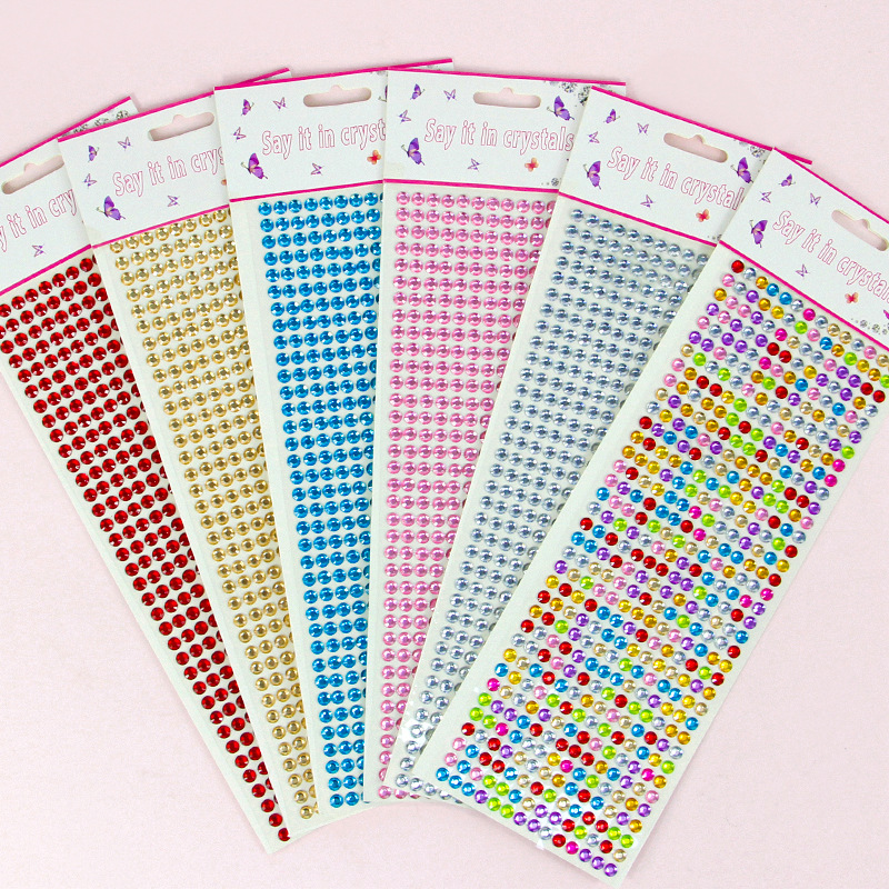 Children's Diamond Stickers Makeup Stage Paste Cartoon Crystal Gem Mobile Phone Decoration Handmade Reward Stickers P32