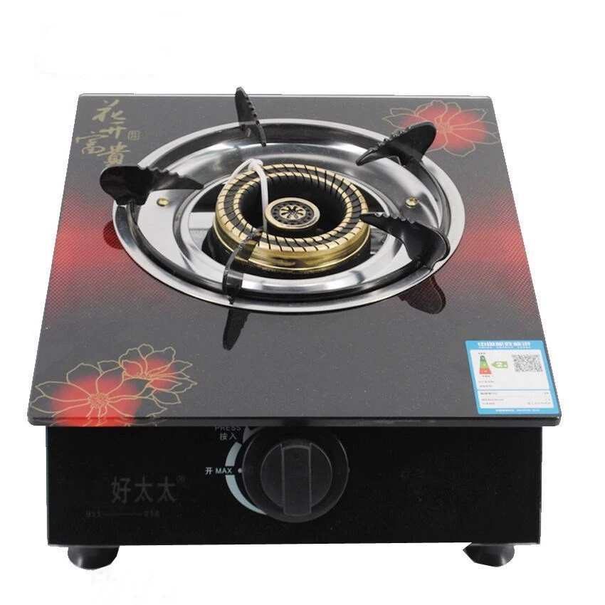 Оптовая Продажа с фабрики стеклянная газовая плита с одним глазом Бытовая газовая плита на сжиженном газе настольная газовая плита энергосберегающая пожарная посуда плита
