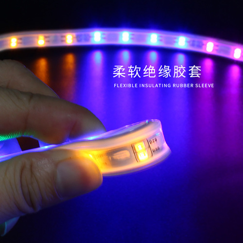 Colorful lights, running light, LED seven-color changing, outdoor ultra-bright, waterproof, outdoor flashing advertising light box, neon light strip