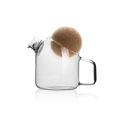 Nordic high temperature resistant high borosilicate glass boiling water teapot female cute household flower and fruit teapot transparent simple tea set