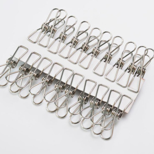 Strong stainless steel solid wire clip household food clip drying socks clip clothes hanger clip fixed anti-rust