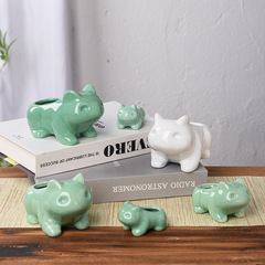 メーカー直販陶磁器多肉植木鉢アニメ動物創意植木鉢カエル妙蛙卸売り加工製品