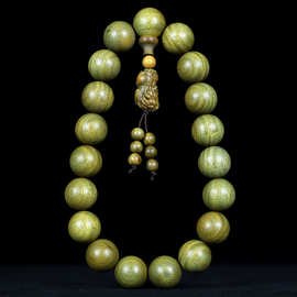 木鱼和善阿根廷绿檀老料20mm佛珠19颗手持貔貅佛手精品车挂件