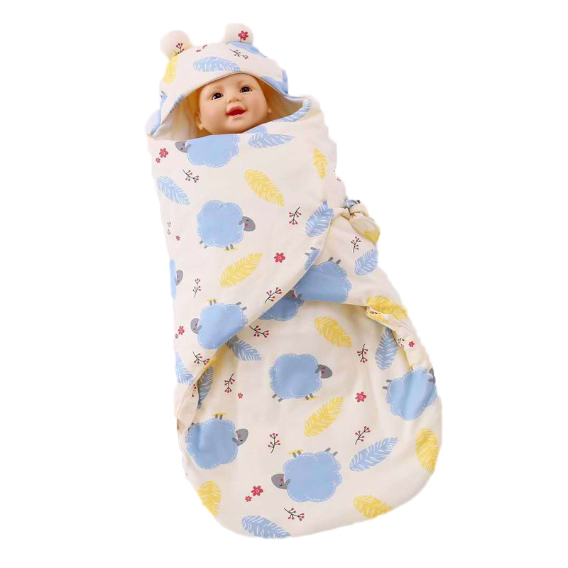 Otoño y invierno nuevos bebés anti-saltos fabricantes de bolsas de dormir para hombres y mujeres con sombreros de algodón abrazado edredón
