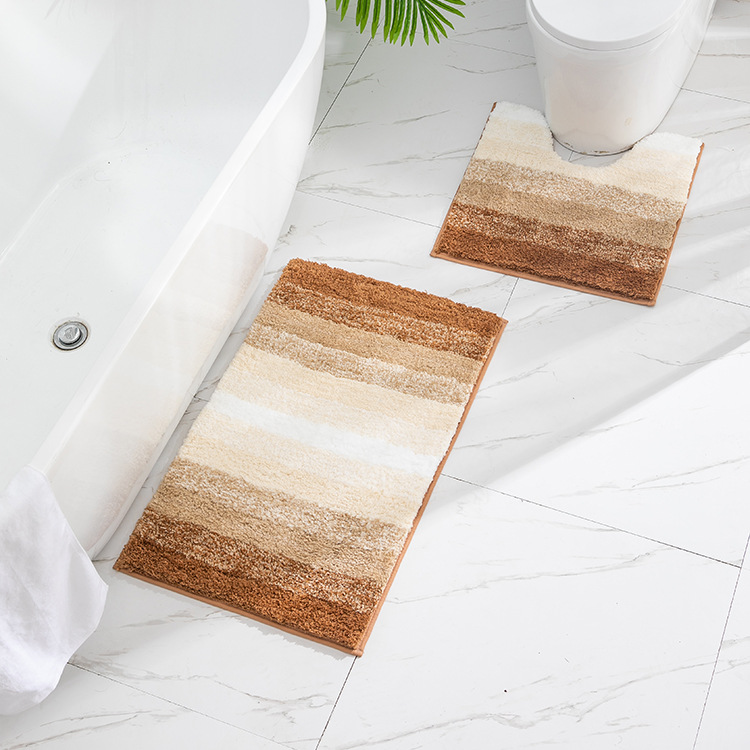 Bathroom Anti-slip Mat Microfiber Gradient Foot Mat Bathroom Household Carpet Small Machine Tufting Cross-border Substitute Water Absorbent Floor Mat