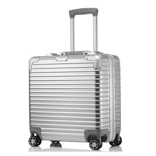 18-inch computer checked luggage with aluminum frame metal pull handle suitcase swivel wheels travel bag with password suitcase, dropshipping one piece