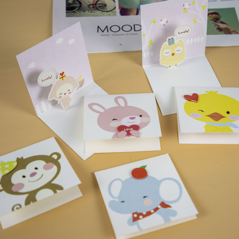 Nuevo Festival Navidad Año Nuevo gran cumpleaños dibujos animados de gama alta con sobre bendición Tarjeta de mensaje de Acción de Gracias tarjeta de felicitación
