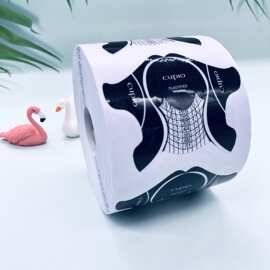 美甲指托 黑色鱼形纸托 光疗水晶美甲延长纸托500pcs