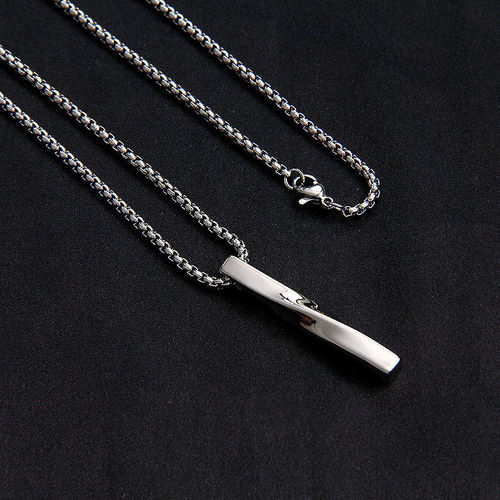 European and American minimalist spiral pendant personalized stainless steel titanium steel necklace creative punk men's pendant