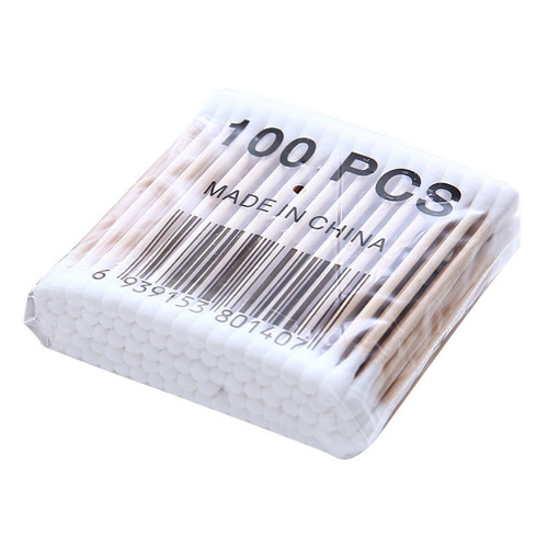 100 double-ended kapok swabs, sanitary swabs, cotton swabs, baby cotton swabs, cotton balls, makeup remover, makeup swabs, cotton swabs wholesale