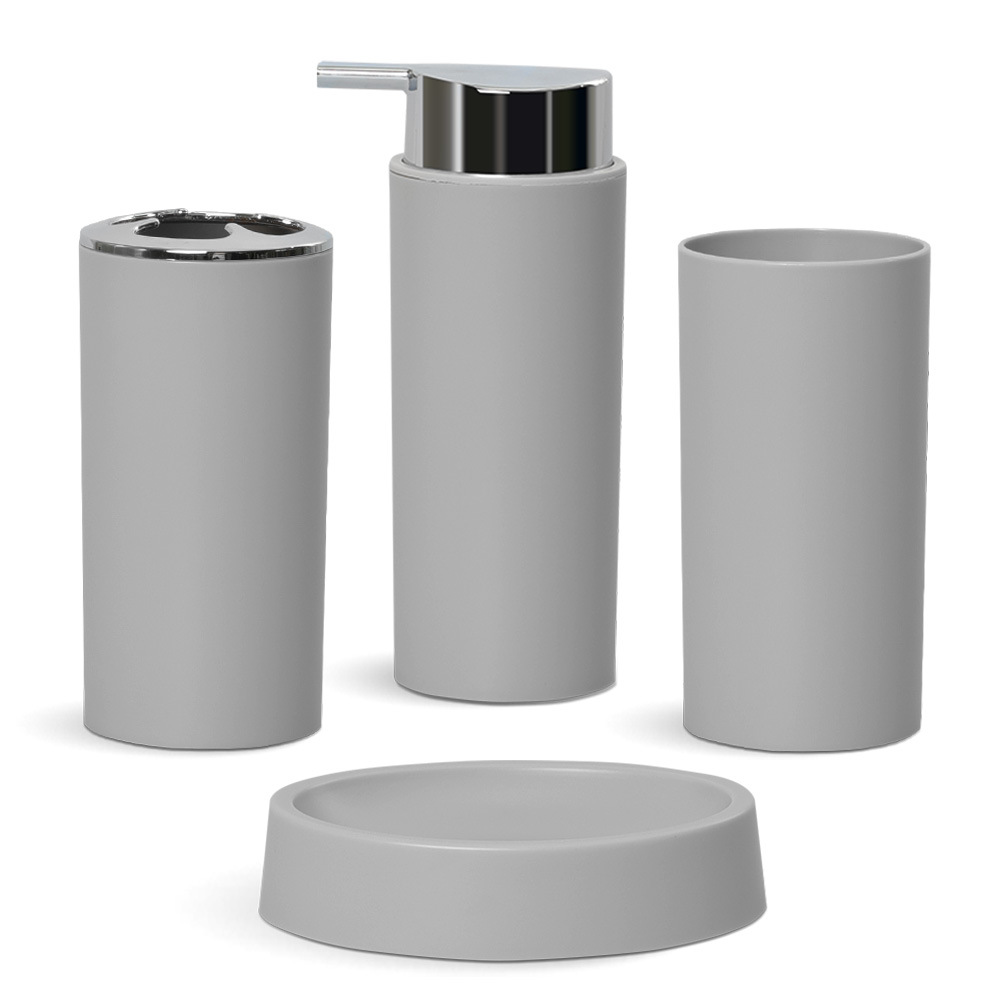 Traje de lavado de baño de color sólido simple taza de lavado de impresión de baño conjunto de cuatro piezas doble lavado casero conjunto de cinco piezas