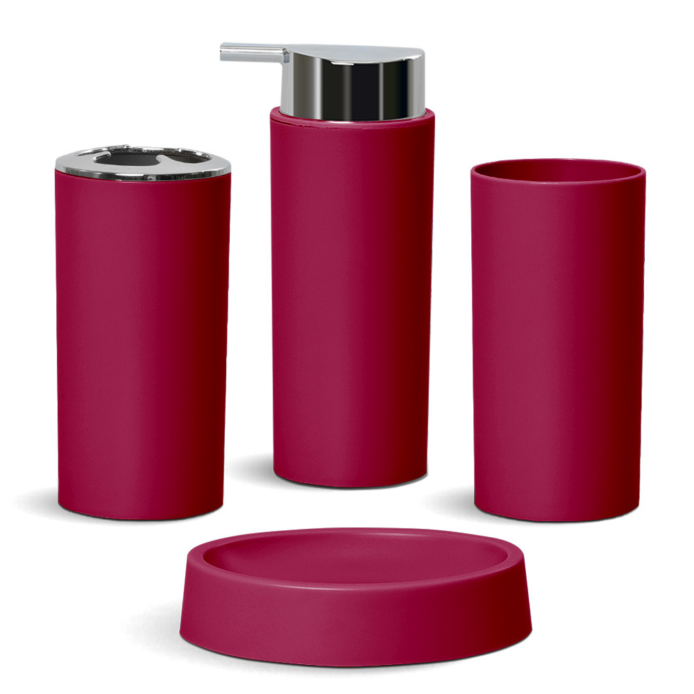 Traje de lavado de baño de color sólido simple taza de lavado de impresión de baño conjunto de cuatro piezas doble lavado casero conjunto de cinco piezas