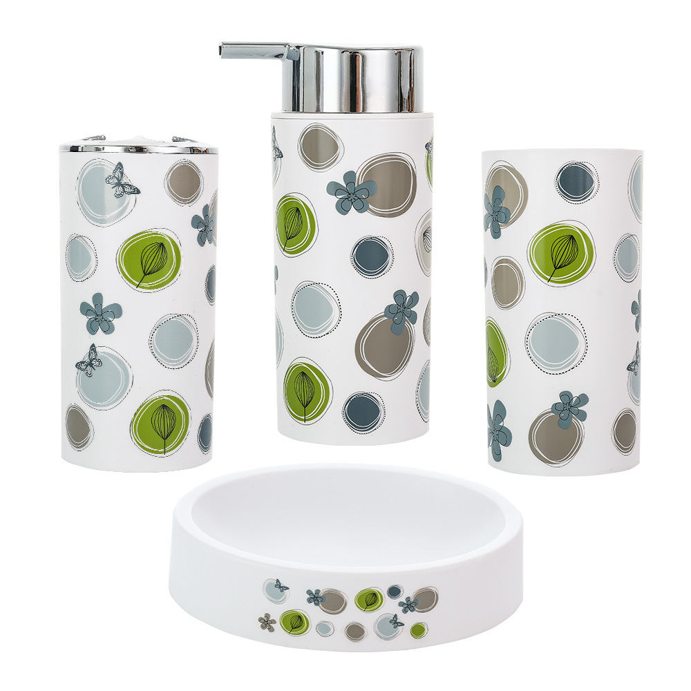 Traje de lavado de baño de color sólido simple taza de lavado de impresión de baño conjunto de cuatro piezas doble lavado casero conjunto de cinco piezas