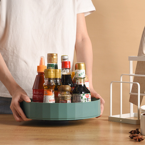 Kitchen multifunctional rotating storage rack condiments rotating storage box living room desktop cosmetics organizer