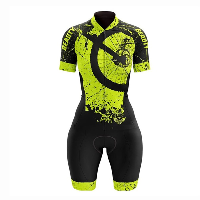 (Can Be Wholesaled) Vezzo Women's Summer Short-Sleeved Jumpsuit Competition Training Mountain Bike Road Bike Clothing