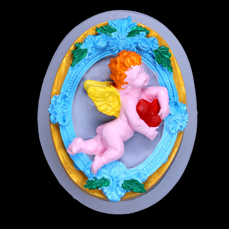 Ángel de la historieta bebé fondant molde silicona DIY chocolate mousse decorativo arcilla epoxi cerámica suave en stock lote