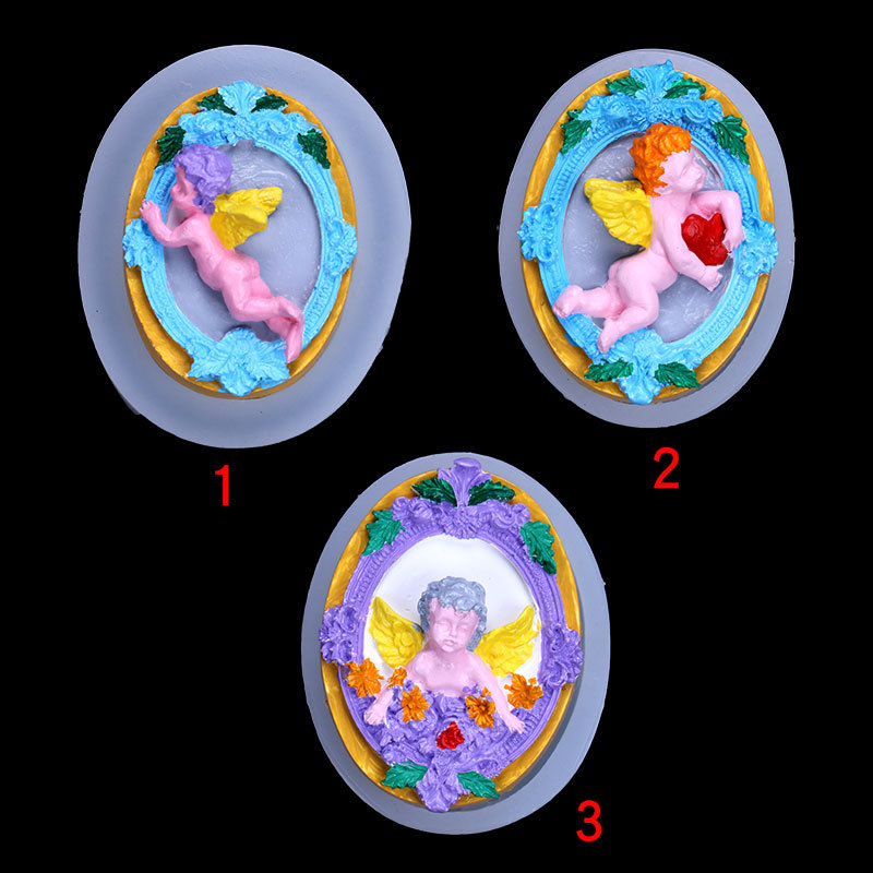 Ángel de la historieta bebé fondant molde silicona DIY chocolate mousse decorativo arcilla epoxi cerámica suave en stock lote