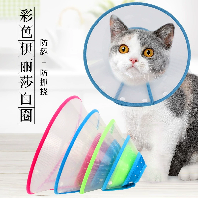 Цвет кольцо Элизабет, прозрачное защитное кольцо для собак и кошек, 4 размера, головной убор для защиты от укусов домашних животных