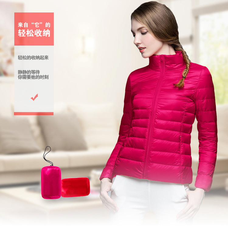 2025 Autumn/Winter New Lightweight down Jacket for Women, Stand Collar Short Style, White Duck down Women's Coat, Cross-Border Amazon Foreign Trade 2025 Autumn/Winter New Lightweight down Jacket for Women, Stand Collar Short Style, White Duck down Women's Coat, Cross-Border Amazon Foreign Trade