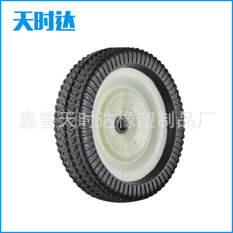 橡胶轮厂家销售 1011RN 6寸爬坡工业尼龙橡胶轮 铸铁空心橡胶轮