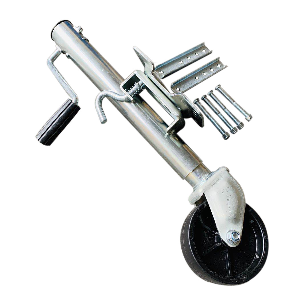 Venta caliente exterior de 6 pulgadas remolque americano Jack 1200 libras galvanizado lado sacudida rueda guía RV