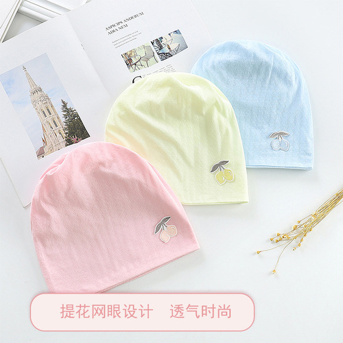 New manufacturer wholesale cotton confinement hat confinement scarf summer thin material sweat-absorbent embroidered maternity hat