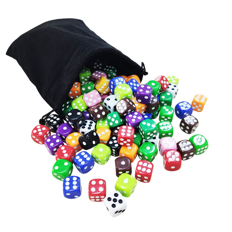 Venta directa de fábrica de alta calidad dados 16mm esquina redonda de color sólido tamiz dados Barra de dados de entretenimiento KTV dados