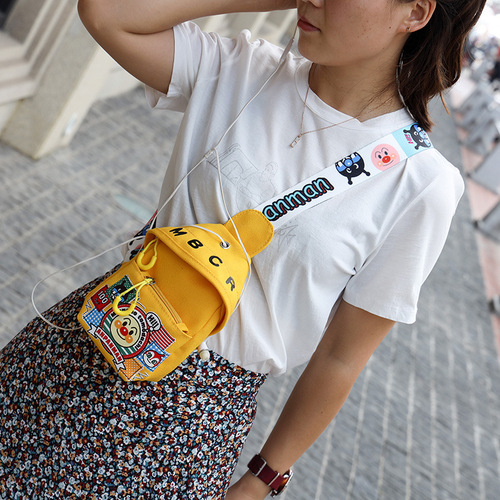 New internet celebrity Anpanman parent-child bag fashionable shoulder crossbody bag ins cute student canvas cartoon female bag