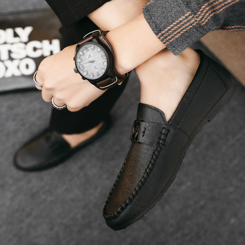 Туфли Doug, мужская обувь для ленивых, обувь из мягкой кожи, Корейская повседневная обувь, мужская обувь, новинка весны, Мужская универсальная модная обувь