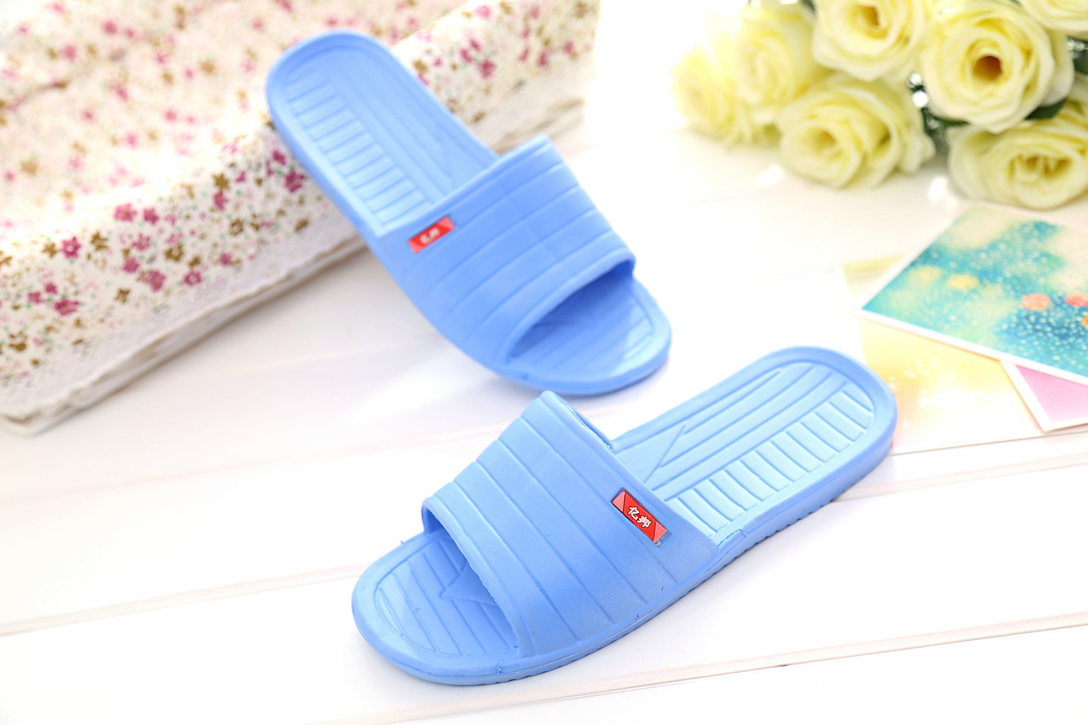 Yibang zapatillas Four Seasons zapatos de interior del hogar los hombres verano las mujeres baño Hotel suela espuma EVA