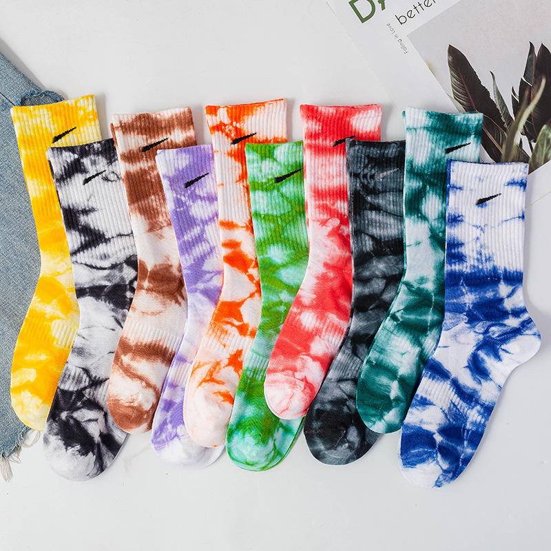 Dropshipping Tie-Dye Socks for Men and Women Long Cotton Socks Nk Hook Sports High-Top Ins Trendy Socks Candy-Colored Socks Dropshipping Tie-Dye Socks for Men and Women Long Cotton Socks Nk Hook Sports High-Top Ins Trendy Socks Candy-Colored Socks