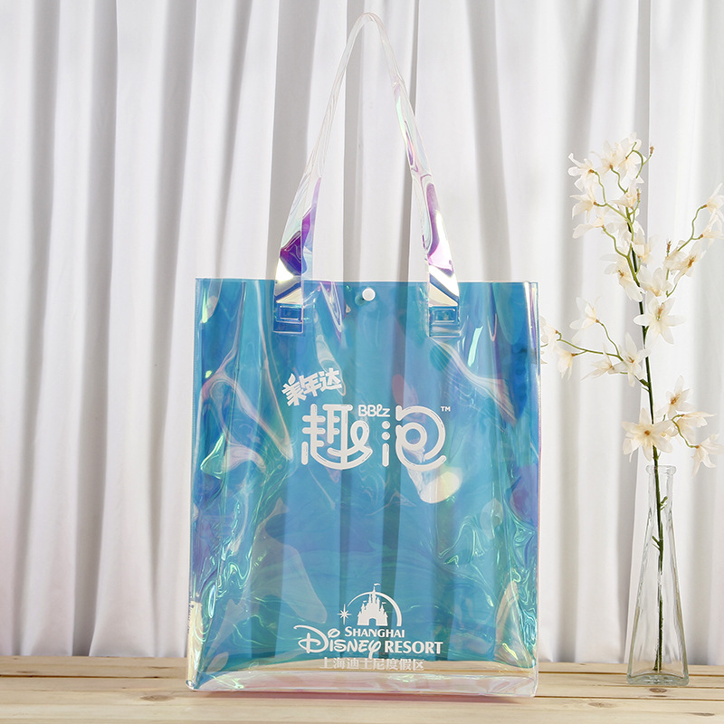 PVC镭射幻彩手提袋 tpu网红ins风时尚包装袋 塑料创意炫彩礼品袋